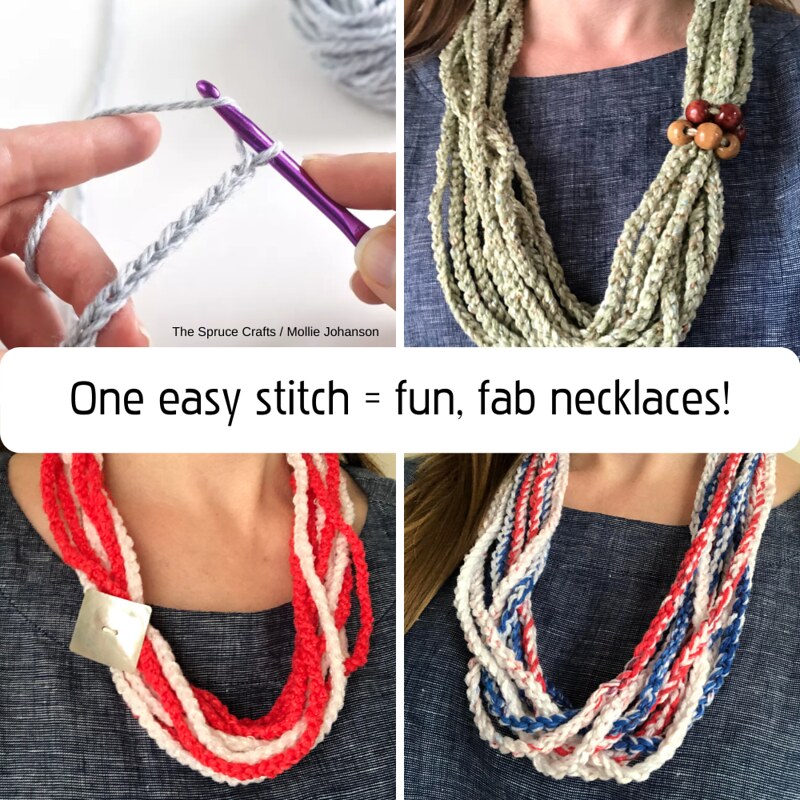 How to crochet chains for necklaces, crochet jewelry, 